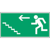Sign Emergency stairs up left